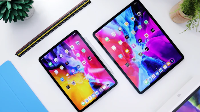 Dos iPad Pro encendidos sobre una mesa